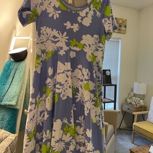 FRIENDS Blue and Green Floral Kids Midi Dress